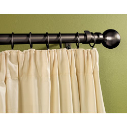 Black Metal Extending Curtain Pole - 120cm-210cm, 16-19mm diameter