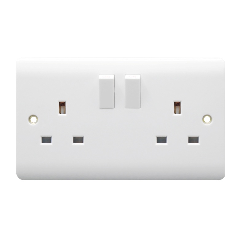 2 Gang Switched Socket Double Pole - 13A