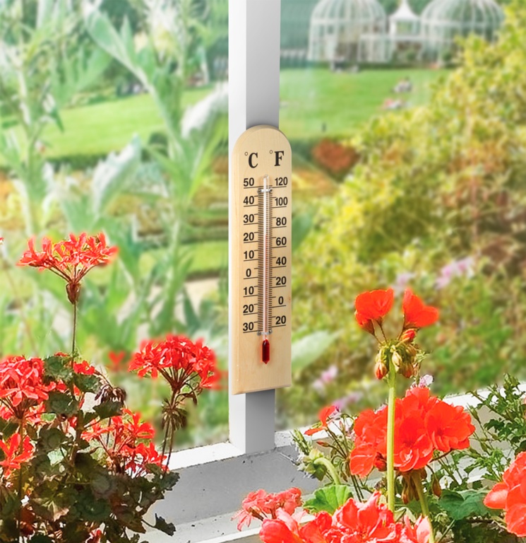 Wooden Thermometer - 8'' (20cm)