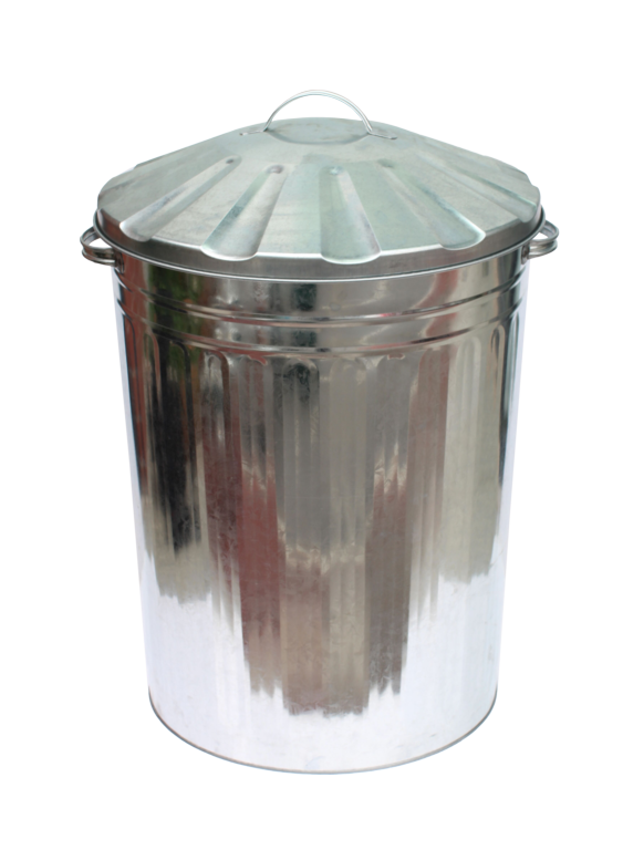 Galvanised Bin with Steel Lid