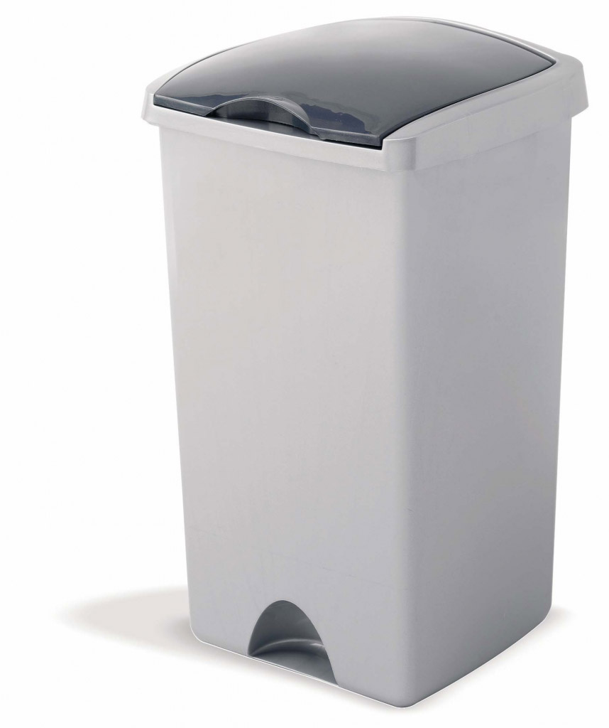 Lift Top Bin - 48L Metallic