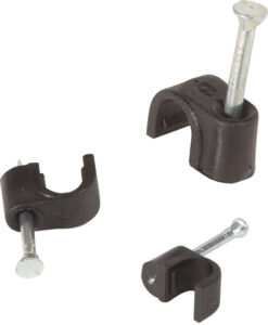 Cable Clips Round Pack 20 - 7mm - Brown