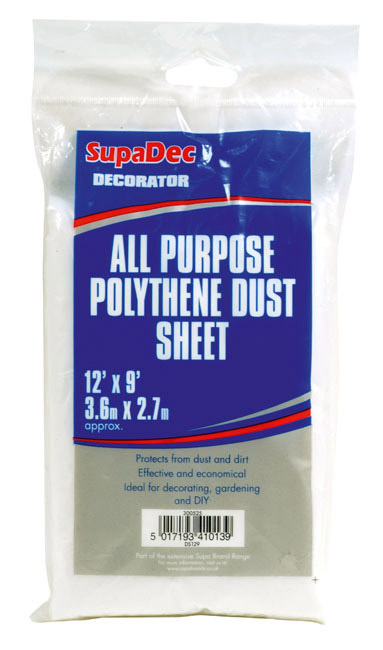 All Purpose Polythene Dust Sheets - 12' x 9'