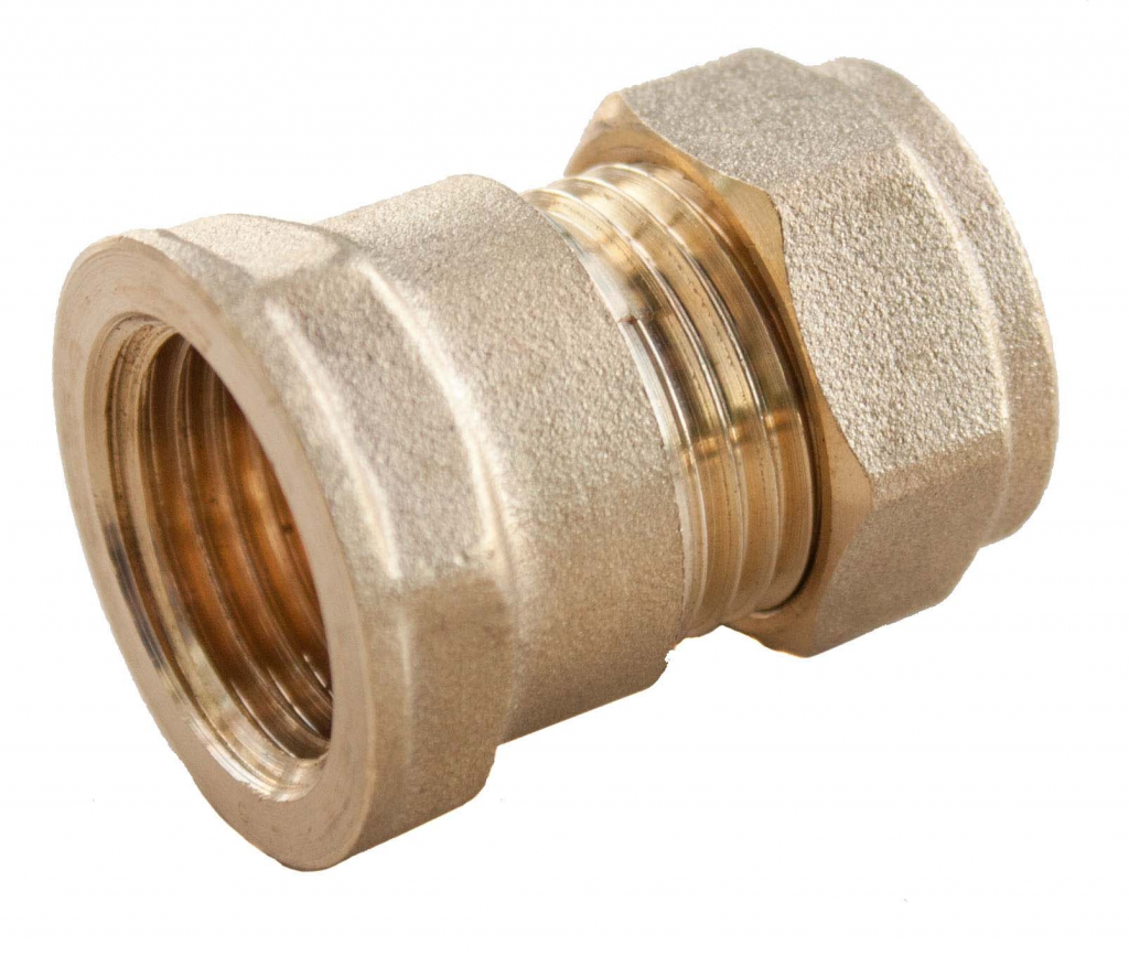 Compression Straight Connector - Female - 15mm x 1/2" FI