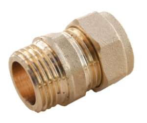 Compression Straight Connector - Male - 15mm x 1/2" MI