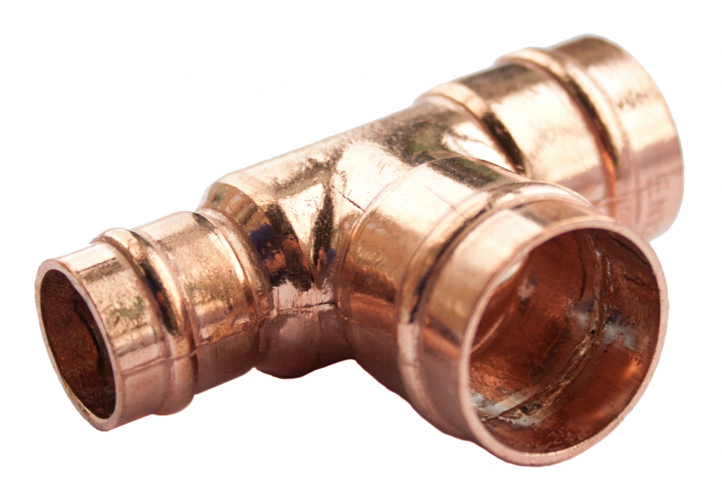 Pre Soldered Reducing Tee - 22mm x 22mm x 15mm (Centre)