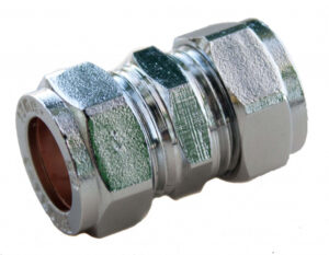 Compression Straight Connector - 15mm x 15mm Chrome