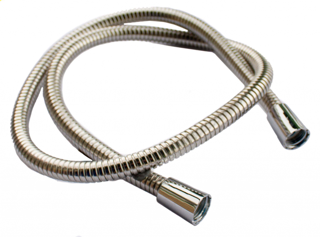 Shower Hose Large Bore - Stainless Steel - 1.75m x 1/2" x 1/2" 11mm I.D.