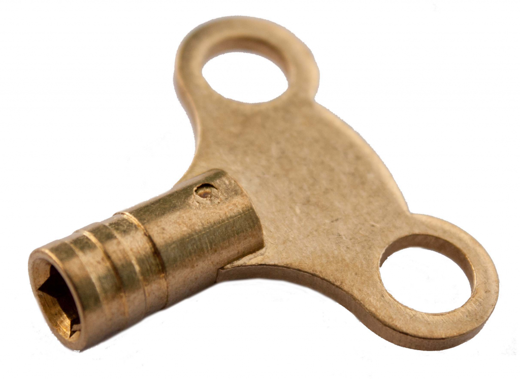 Radiator Key 'Clock' Type Easy Grip - Brass