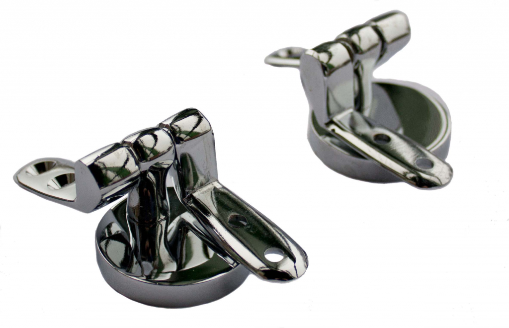 Toilet Seat Hinges - Wooden - Chrome Plated